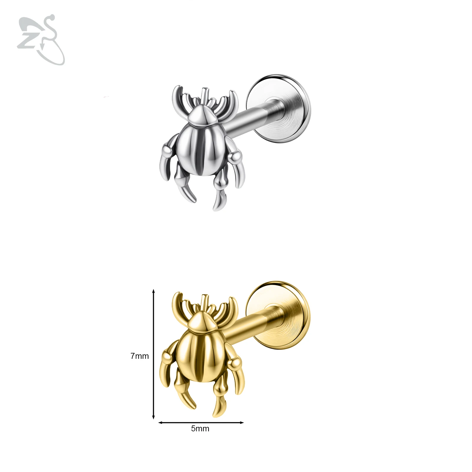 16G/18G Stainless Steel Labret Lip Ring Internal Thread