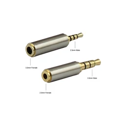 Jack 3.5mm to 2.5mm Audio Adapter Male Female Plug 2.5mm to 3.5mm Connector for Aux Speaker Cable Stereo Headphone Headset Mic