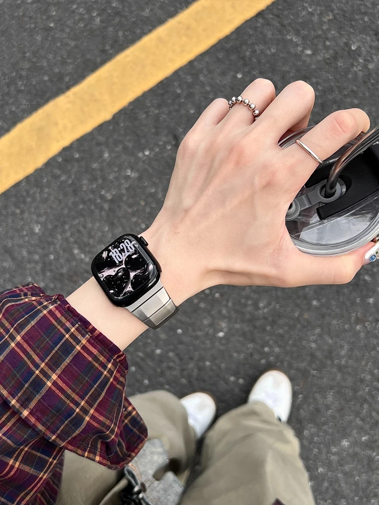 Luksusowy pasek ze stali nierdzewnej do Apple Watch Ultra 2 10 9 8 7 6 5 4 Metalowa bransoleta do iWatch 40mm 41mm 42mm 45mm 46mm 49mm