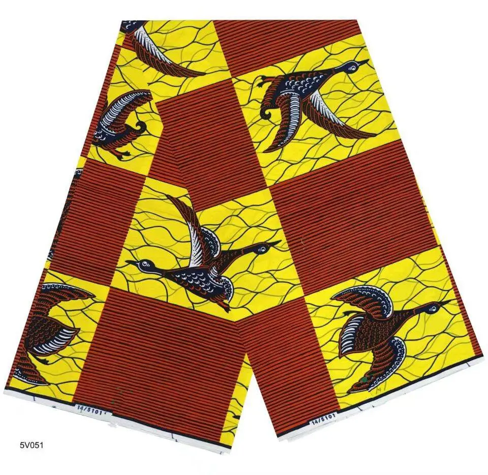 

100% Cotton Wax Fabrics 6yards Nigerian Print High Quality Tissu Loincloth Wax For Sew Dress 2025 Hot Sale African