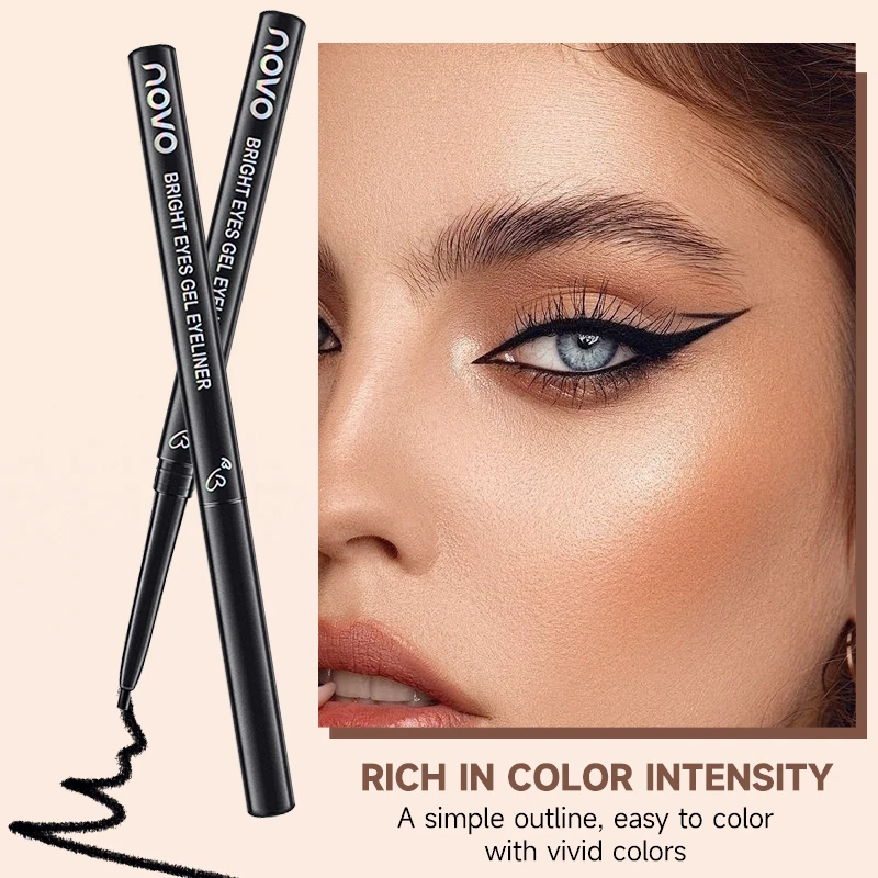 マットアイライナー、超ソフトジェルテクスチャー、滑らかなタッチ、超高演色、防水性と耐汗性、にじみにくい