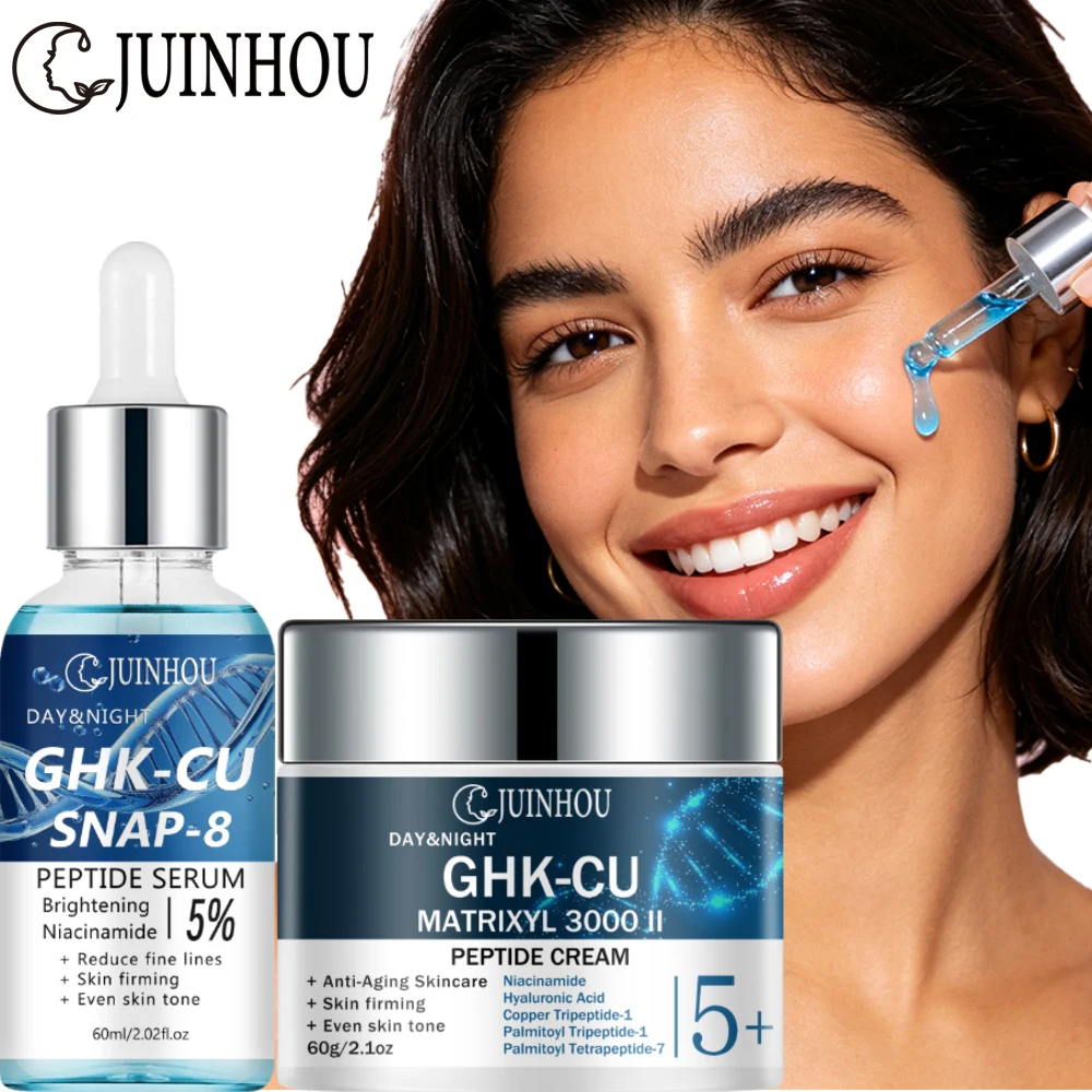 JUINHOU Face Serum Cream Set Blue Copper Peptide SNAP-8 Matrixyl 3000 II Anti Aging Makes Skin Youthful For Mature Facial Skin