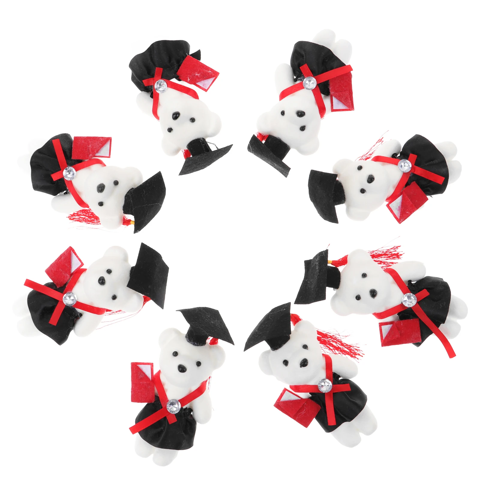 

8 Pcs Small Head Doctor Bear Bouquet Materials Banquet Non-woven Fabric Graduation Flower