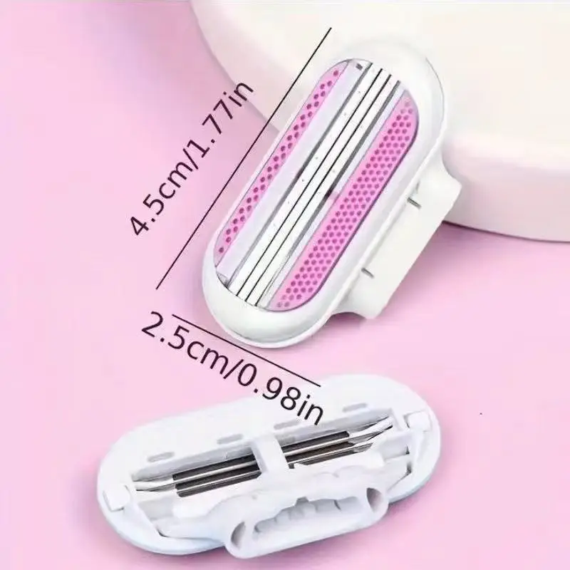 女性の安全かみそりの刃,顔,脚,脇の下,ビキニ,美容,脱毛,シェービング,互換性のある,毒シェーバー,1つのハンドルと4つの刃と8つの刃
