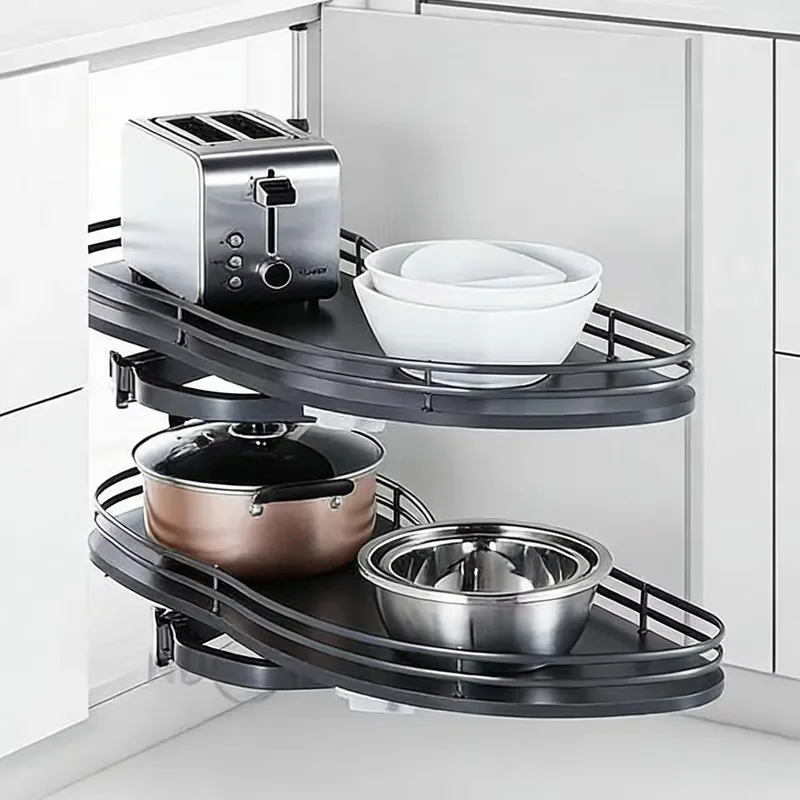 Cabinet accessories, drawer rack, rotating tray S-corner kitchen locker, kitchen rotating basket MAJAZ