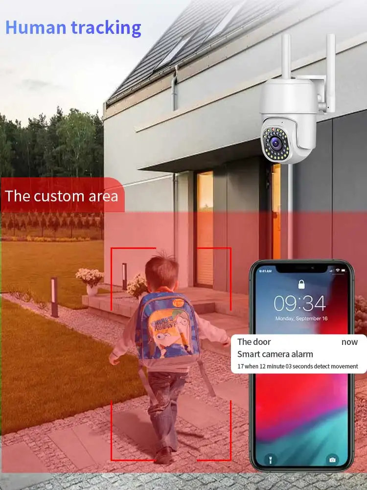 Câmera IP WiFi Inteligente Monitor Ao Ar Livre 1080P CCTV Segurança AI Rastreamento Humano 2MP Câmera De Detecção De Vídeo De Áudio Câmera De Vigilância