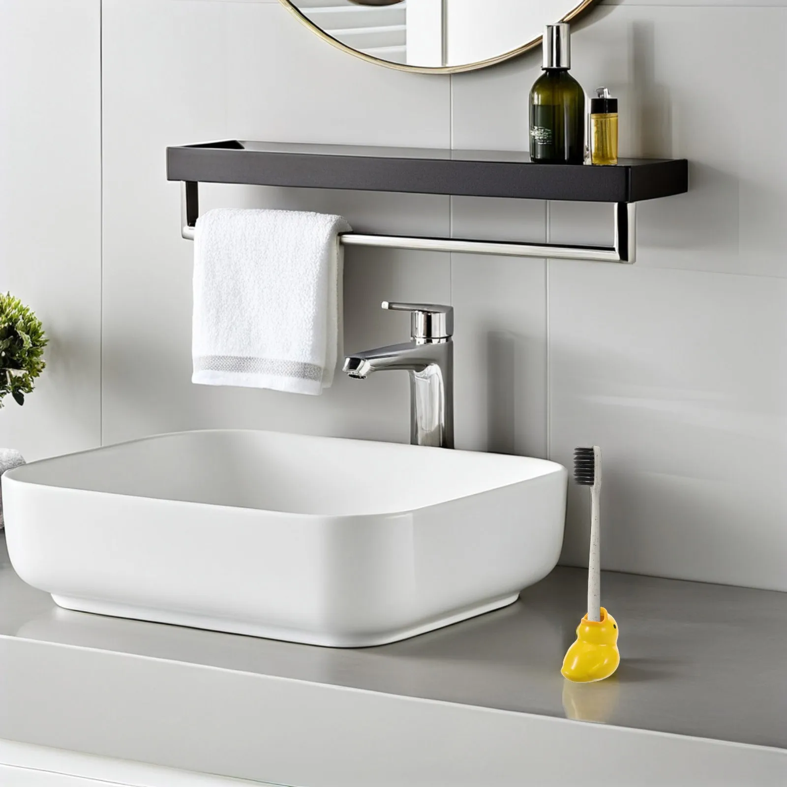 السيراميك بطة حامل فرشاة الأسنان لطيف الكرتون الحمام كونترتوب المنظم الحلاقة حامل صغير حامل فرشاة الأسنان الزخرفية #6