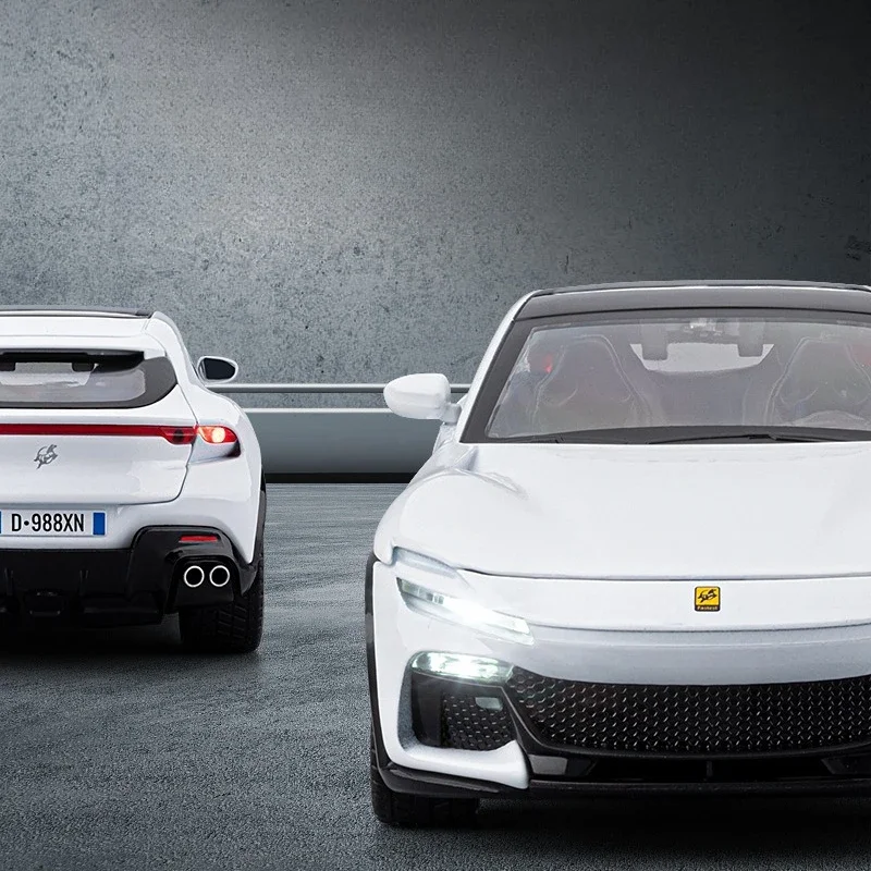1:22 Ferrari Purosangue FUV High Simulation Alloy Car Model Static Decoration Sound Light Model Kid Toy Gifts