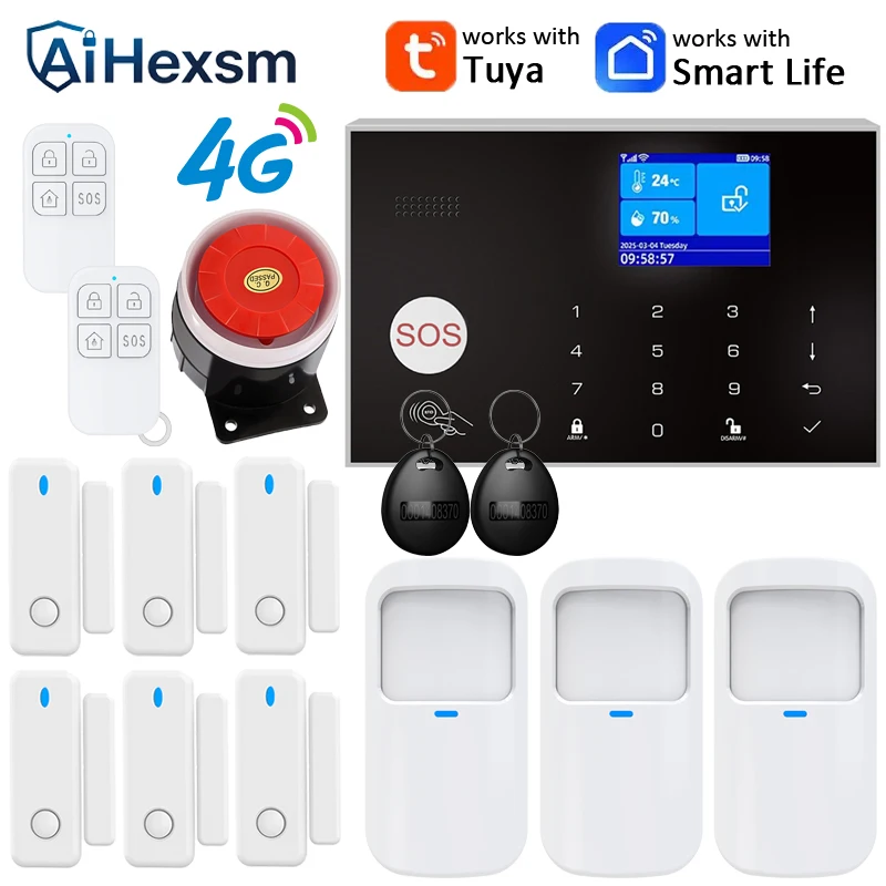 home-4g-gsm-alarm-security-system-433mhz-wireless-24g-wifi-smart-alarm-kit-works-with-tuya-smart-life-app-compatible-with-alexa