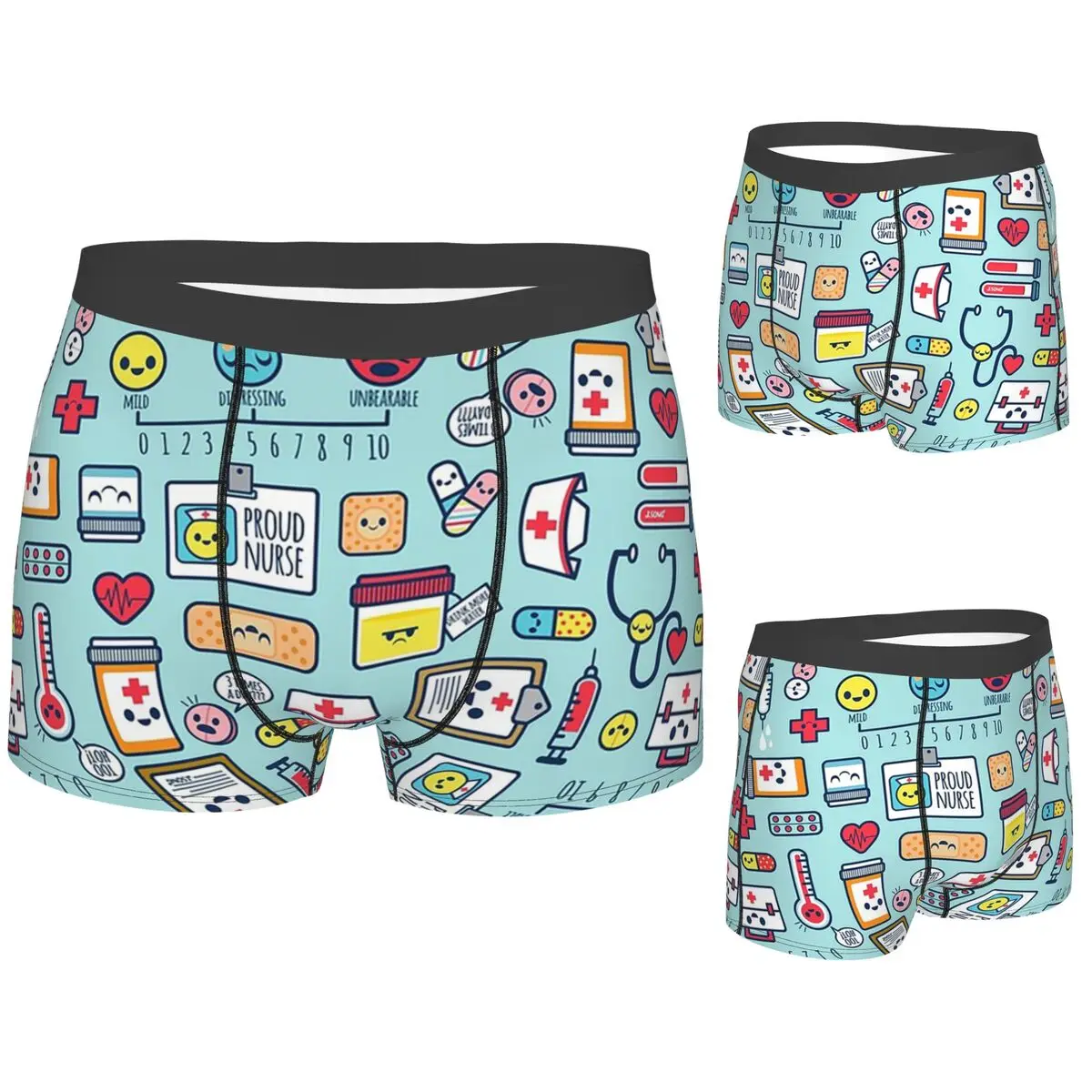 

Boxer Underpants Shorts Proud To Be A Nurse Surface Pattern Design Blue Panties Men's Comfortable Underwear for Homme Man Gifts