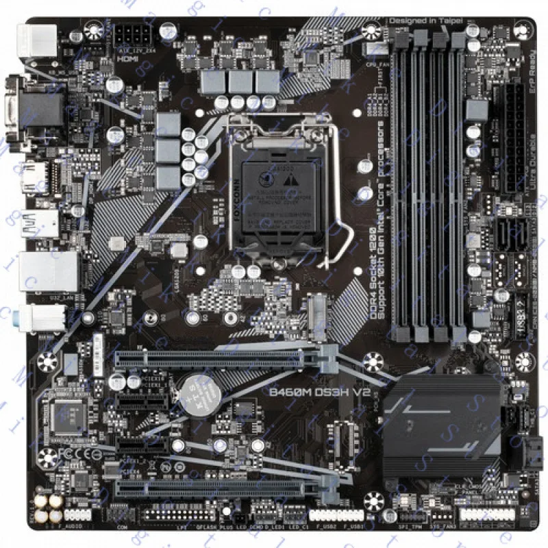 

H ДЛЯ GIGABYTE B460M DS3H V2 Материнская плата H470 LGA1200 4 * DDR4 M-ATX DVI M.2 VGA