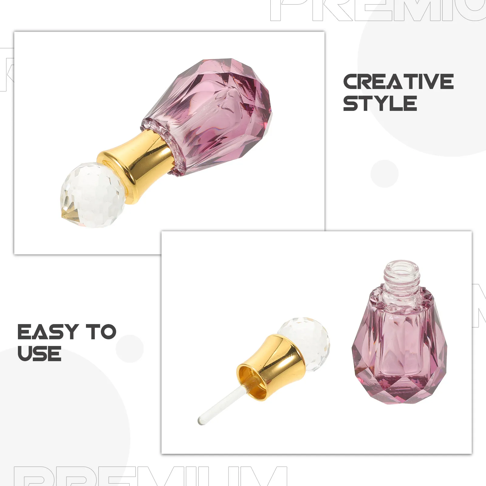 6Ml Refillable Essential Oil Dropper Bottle Crystal Perfume Container Travel Size Leakproof Empty Dropper Bottle for Fragrance view 2