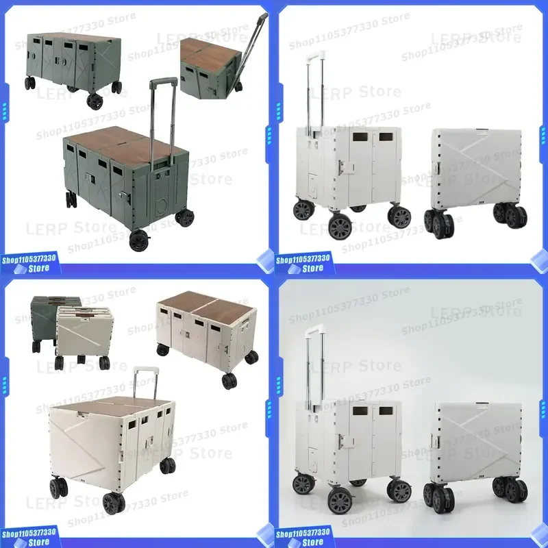 Heavy Foldable Portable Camping Roller Trolley Cart with 4 Wheels and Custom Logo/Color