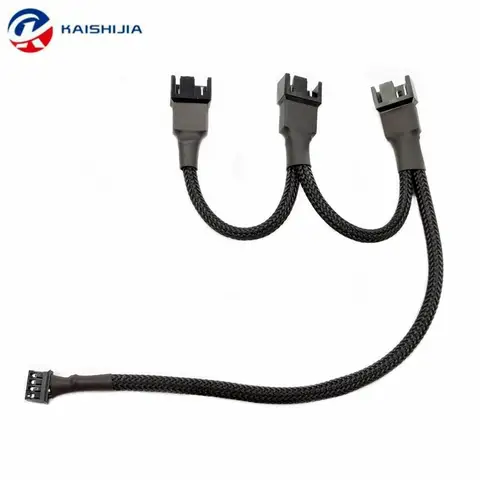 Premium Sleeved PH2.0 Mini 4Pin to 3 Port 4-Pin PWM Daisy Chain Fan Splitter Cable for GPU Radiator