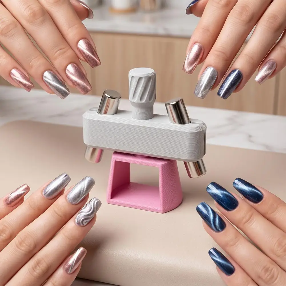 Automatic Glass Bead Cat Eye Nail Magnet 3D Printed Rotating Gyroscope Tool Strong Multi-Angle Magnet Beginner Friendly Manicure