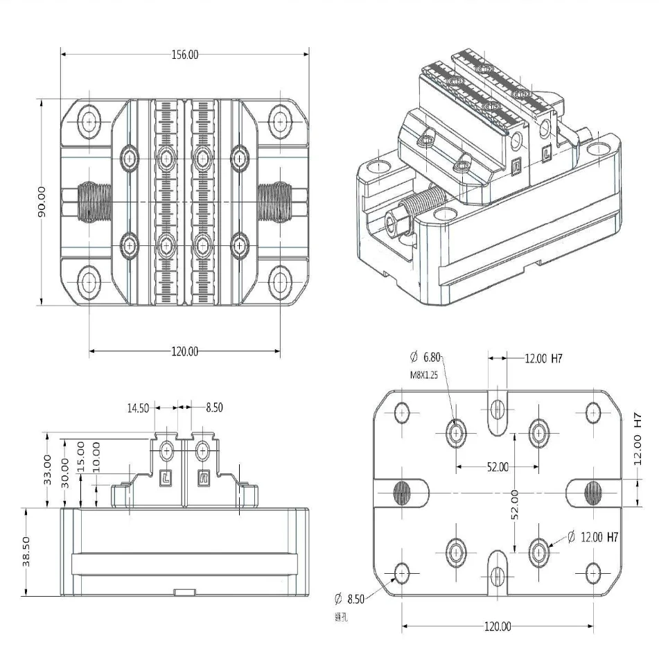 Four-five axis fixture self-centering vise concentric vise