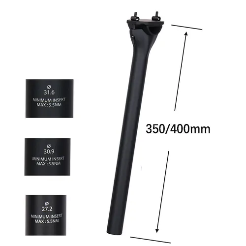 Imagen 2 del producto ELITA ONE MTB tija de sillín de fibra de carbono 27,2/30,9/31,6mm tija de sillín de bicicleta de montaña/carretera UD mate piezas de bicicleta