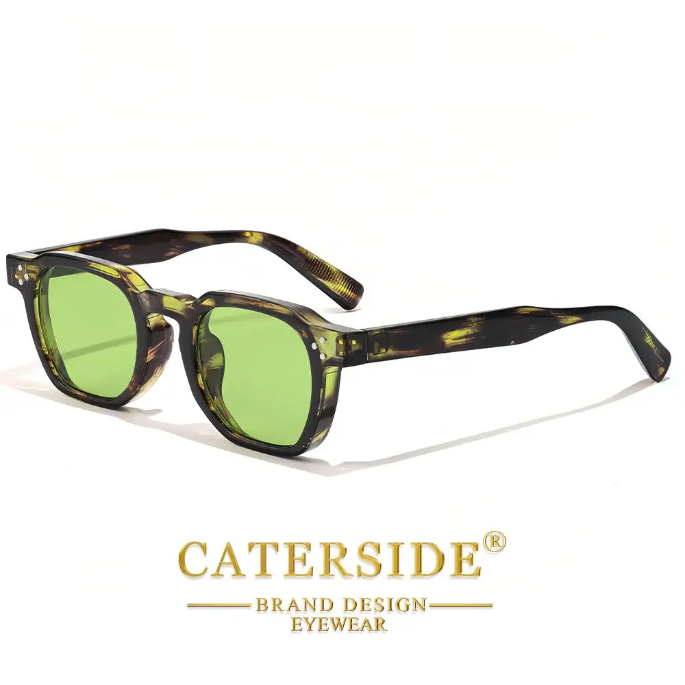 CATERSIDE Modische Herren-Sonnenbrille Markendesign Quadratische Punk-Sonnenbrille Damen Outdoor Reise Party Dekoration Geschenk Brille UV400 – Detail 9