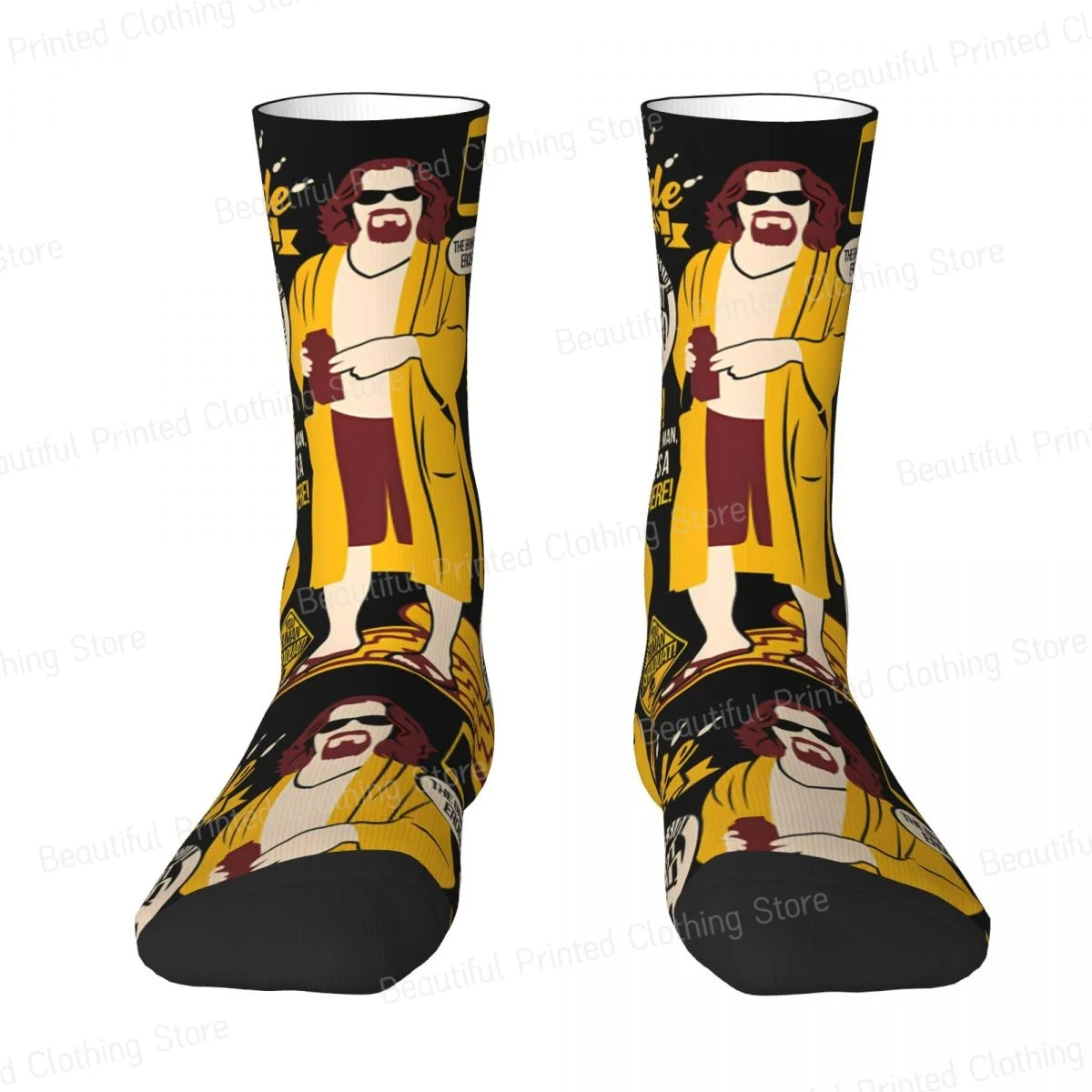 The Big Lebowski The Dude Quotes Men Women Happy Socks Cycling Novelty Four Seasons Stockings Gift