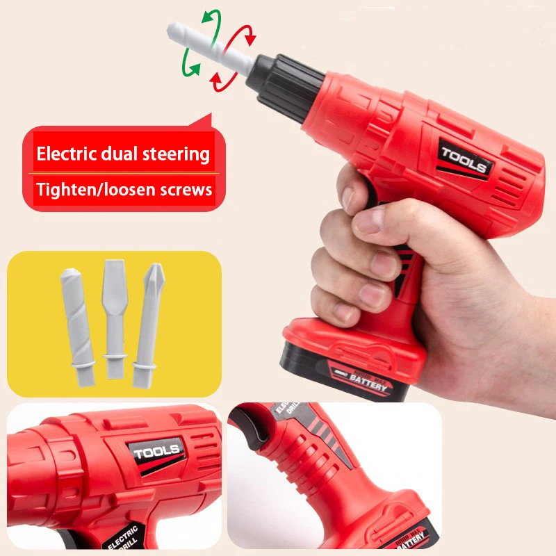 DIY udawaj zagraj w zabawkę symulacja zestaw narzędzi do naprawy wiertarka elektryczna śrubokręt narzędzie do naprawy skrzynka narzędziowa zabawki