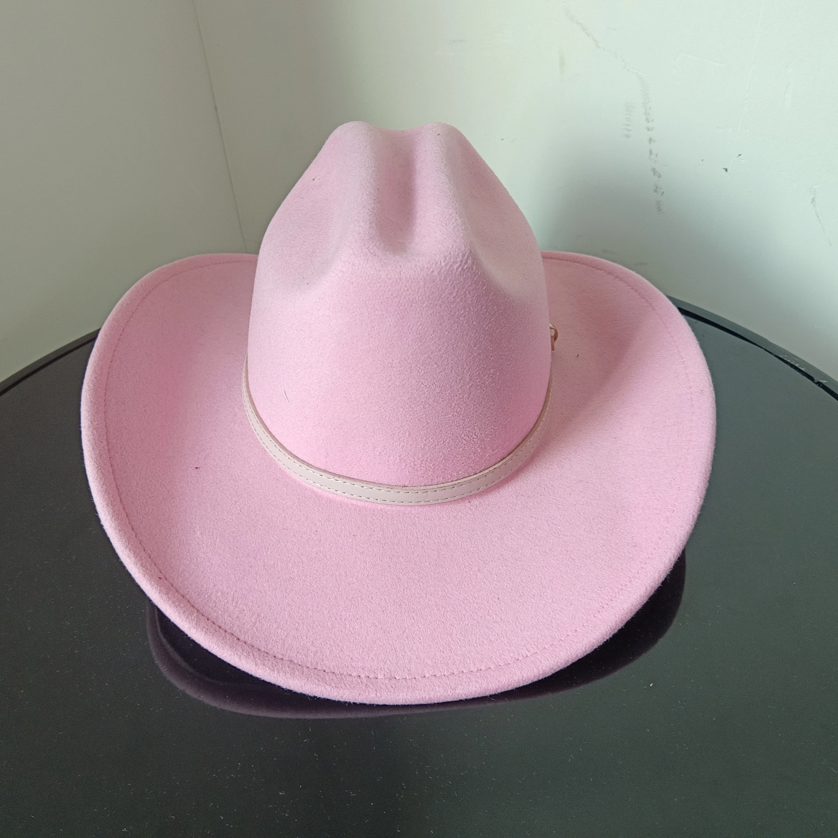 Barbie pink cowboy hat womenhat jazz disco hat for men black fedora hat small brim hat fancy western hat pink hat felt fedora