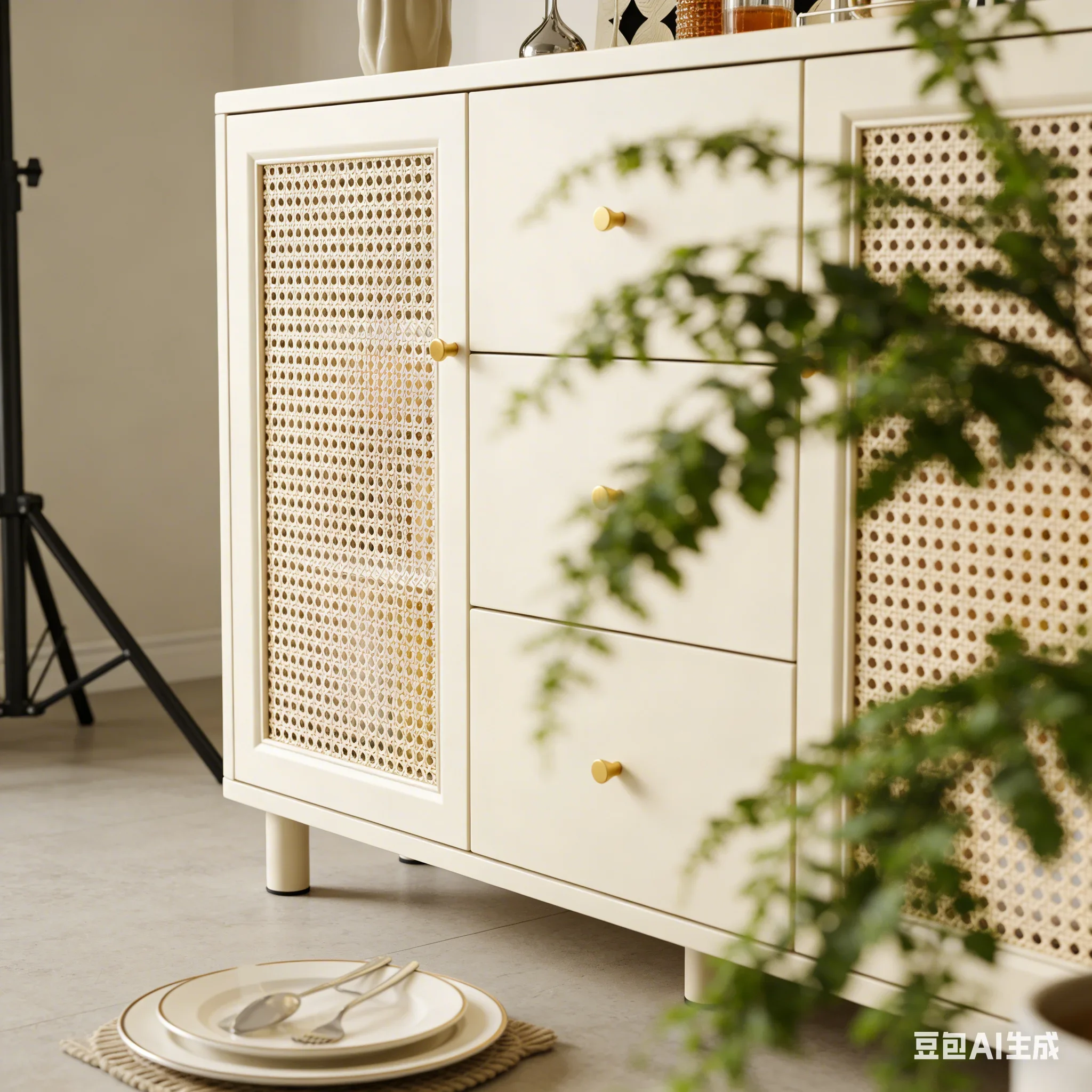 AOLIVIYA Modern Light Classic Style Large Capacity Wine Sideboard Dining Room Kitchen Tableware Storage For Living Room Office T