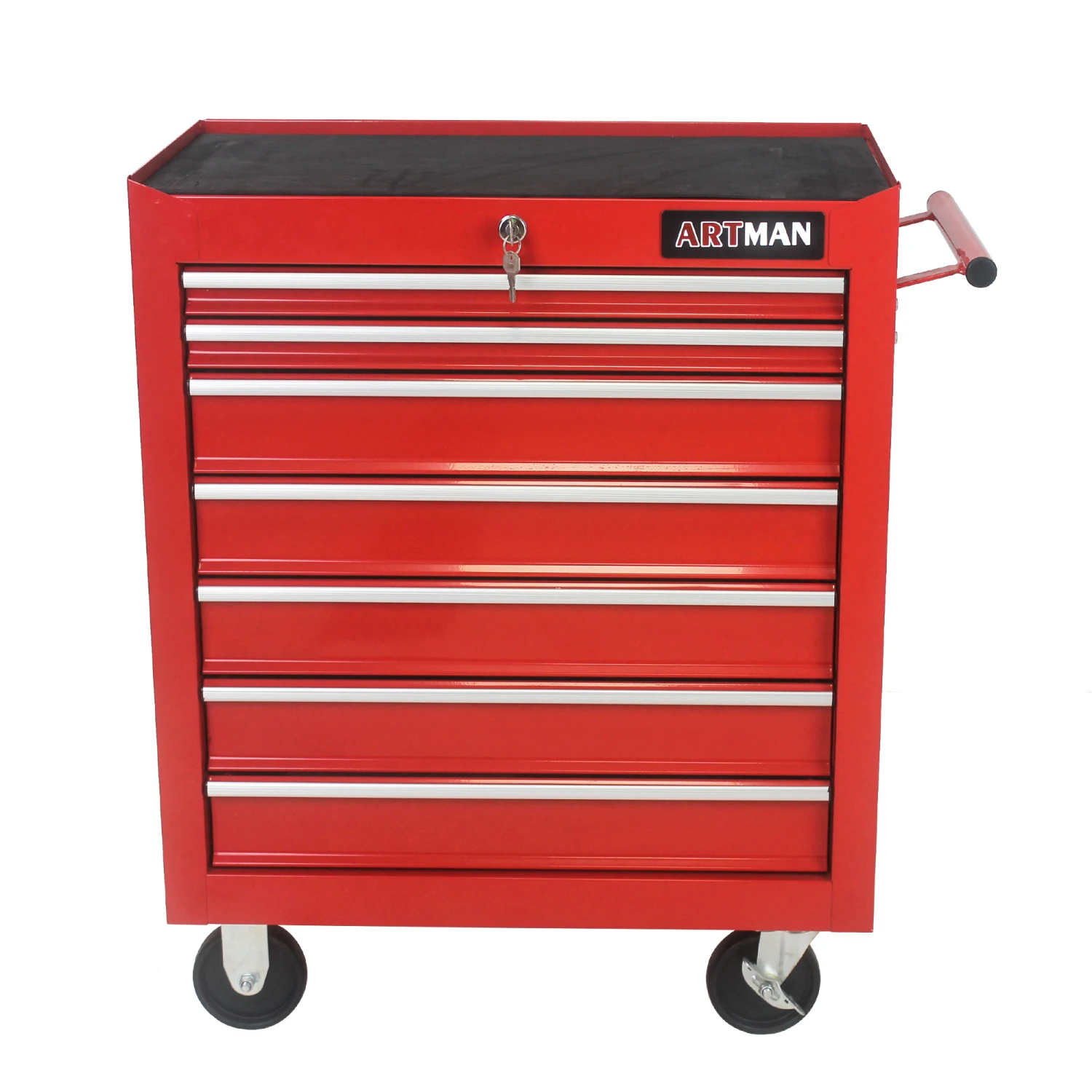 

7 Drawer Multifunctional Tool Cart with Wheels - Red