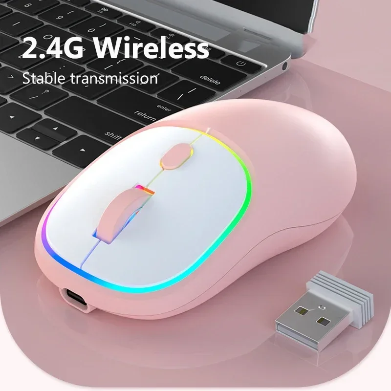 Gaming Mouse Rechargeable 2.4G Wireless Bluetooth Mouse Mute Ergonomic Mouse for PC Computer Laptop Backlit Mice for IOS Android