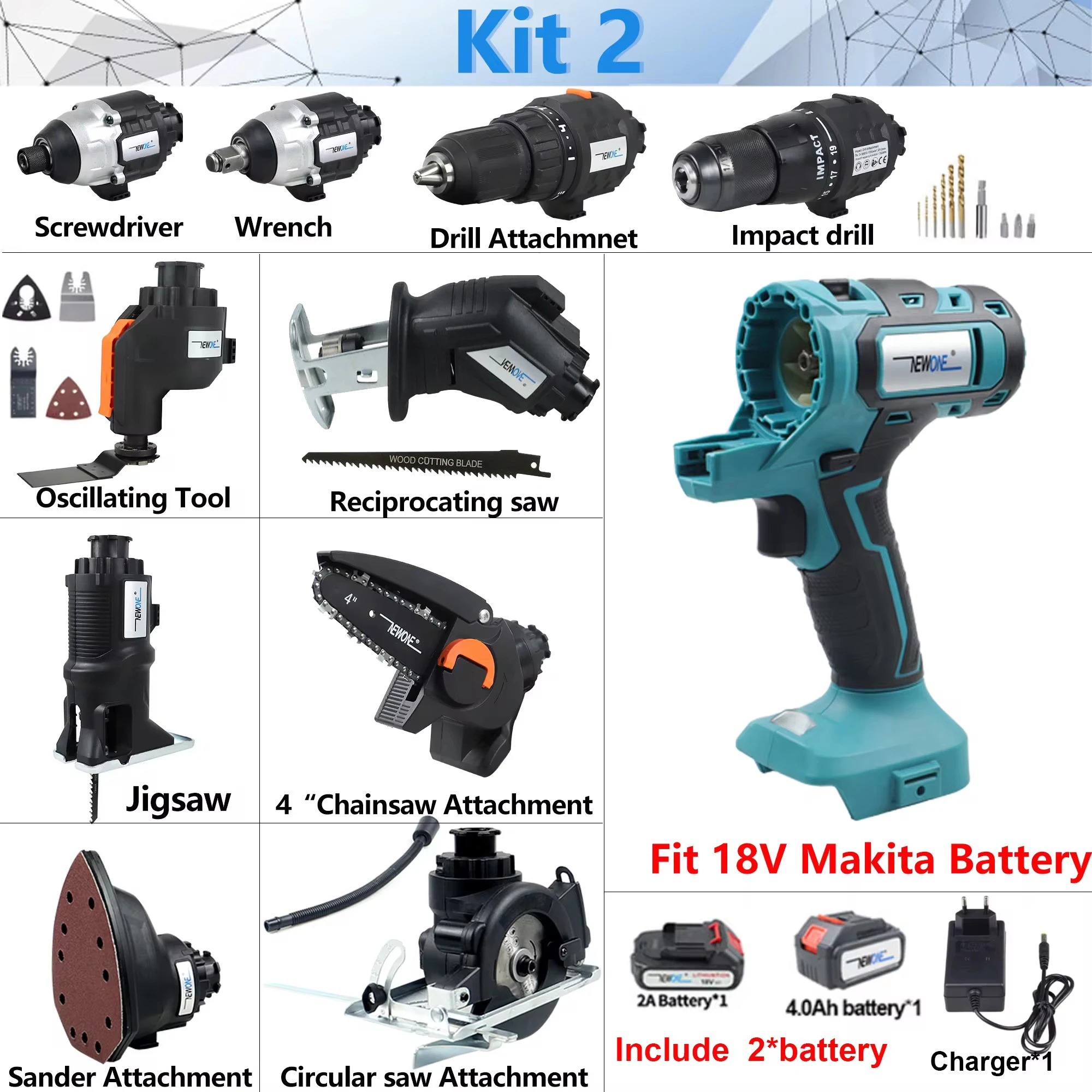 多機能ブラシ付き電動工具のセット,10 in 1多機能ツールキット