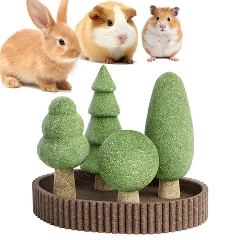 Natural Edible Guinea Pig/Rabbit Treats, Small Pet Dental Health Toys, Detachable Enrichment Chews for Chinchilla/Rat/Gerbils