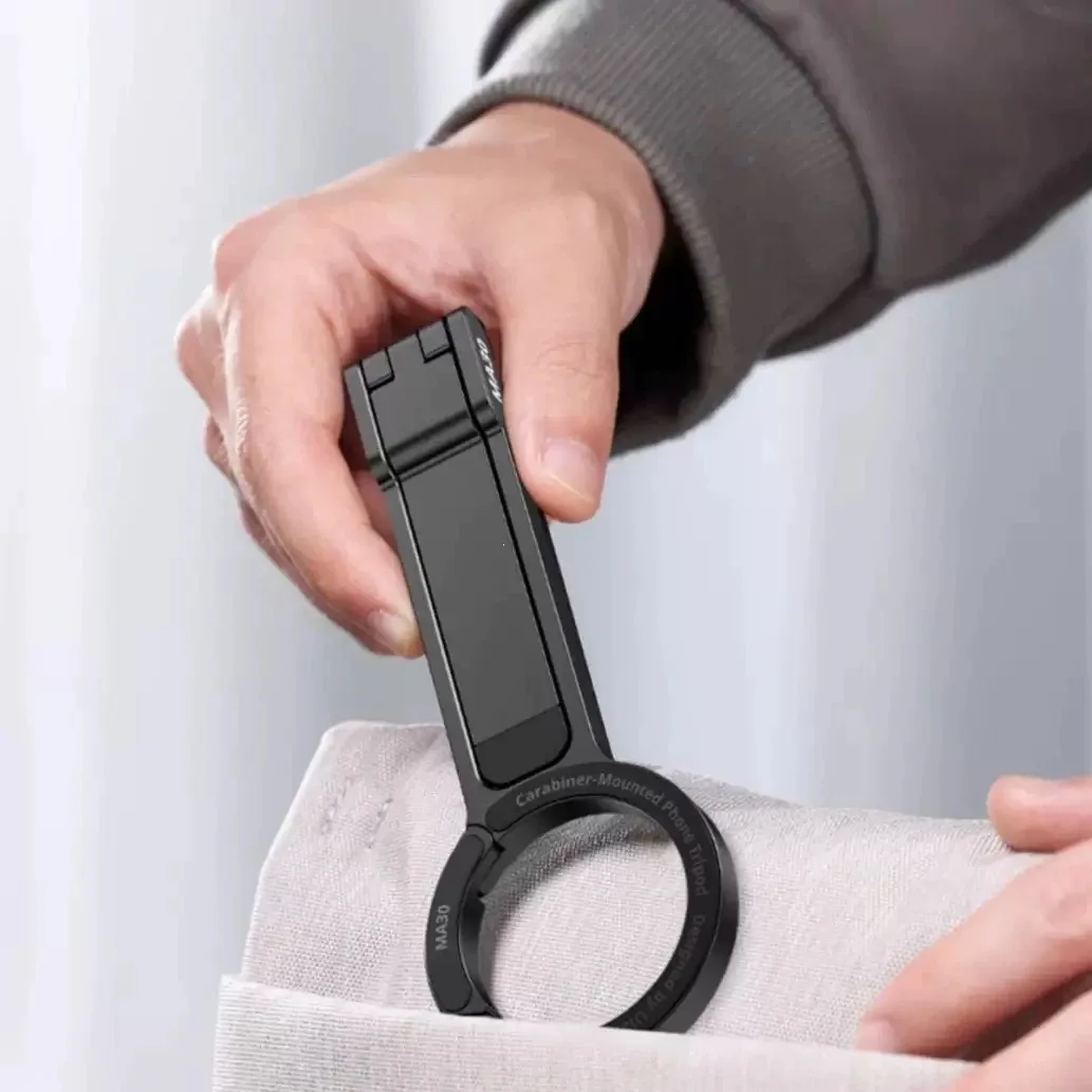 New Magnetic Phone Mount With Carabiner Multifunctional Foldable Selfie Stick For Live Streaming Travel Photography Portable