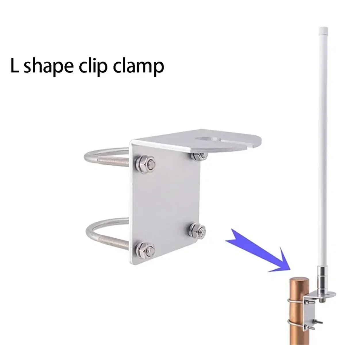 A86G NEW Antenna Clip L Shape Wall Mount Stainless Steel Clamp Antenna Connector Clip for Vehicle Base Outdoor Antenna Part