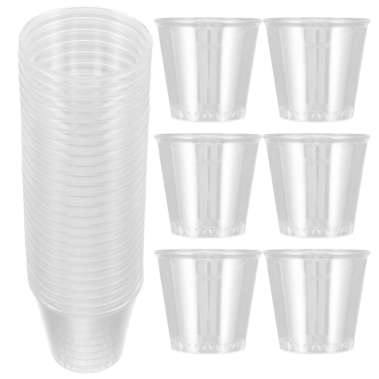 

100Pcs Disposable Clear Plastic Mini Cups Best for Sampling Sauce Snack Coffee Tea Water Portion Control Plastic Cups