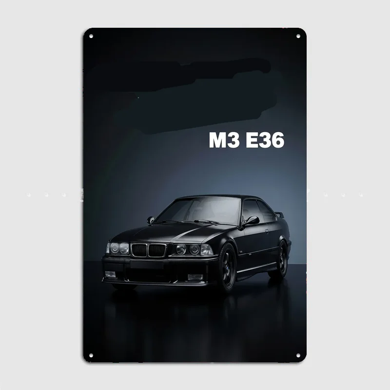 black M3 E36 Coupe Poster Metal Custom Sign Indoor Decor Pub Car Club Room Decoration Bar Posters Home Wall Decor
