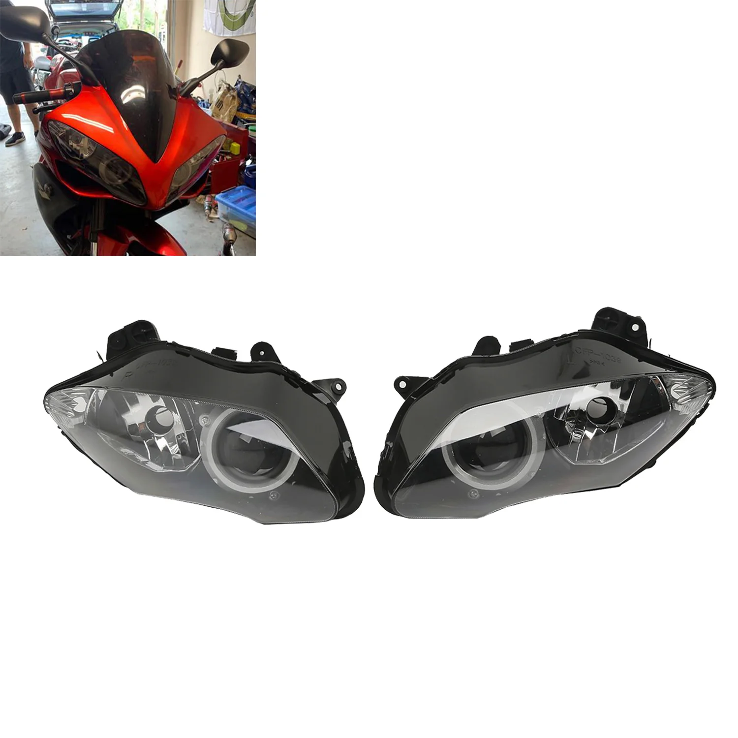 Motorcycle Headlight Headlamp Head Light Lamp Assembly For Yamaha YZF R1 YZF-R1 YZFR1 2007 2008