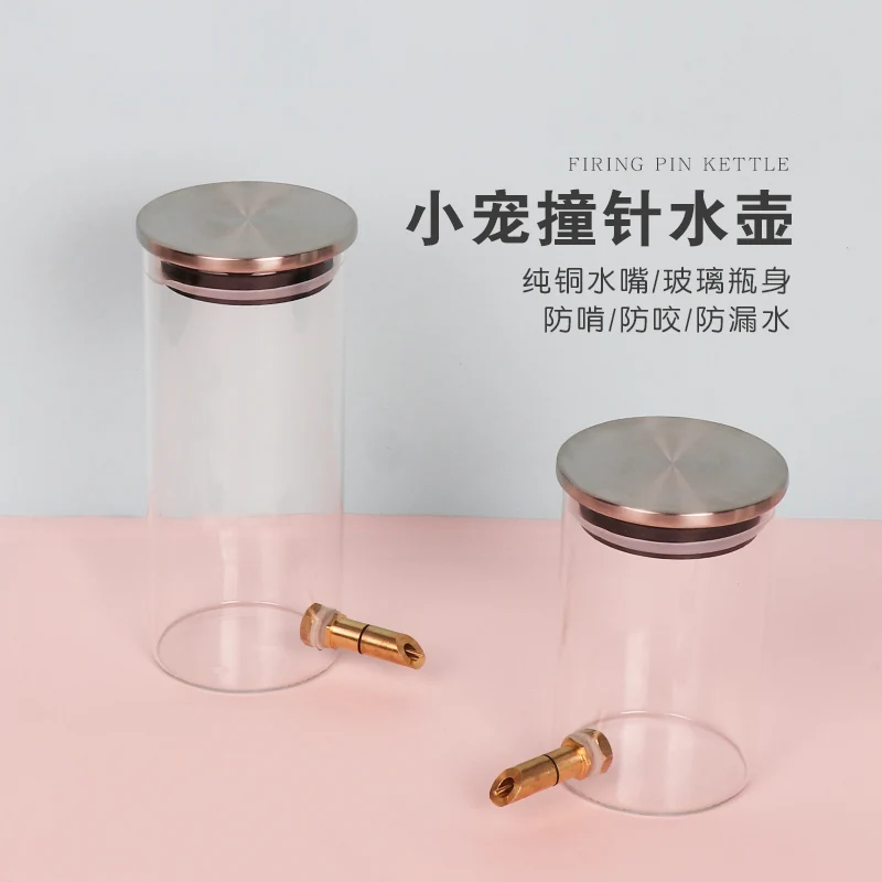 Glass Fine Needle Striker Water Bottle Anti-bite Chinchilla SquirrelTwig Rat Hedgehog Glider Hamster Water Feeder Dispenser