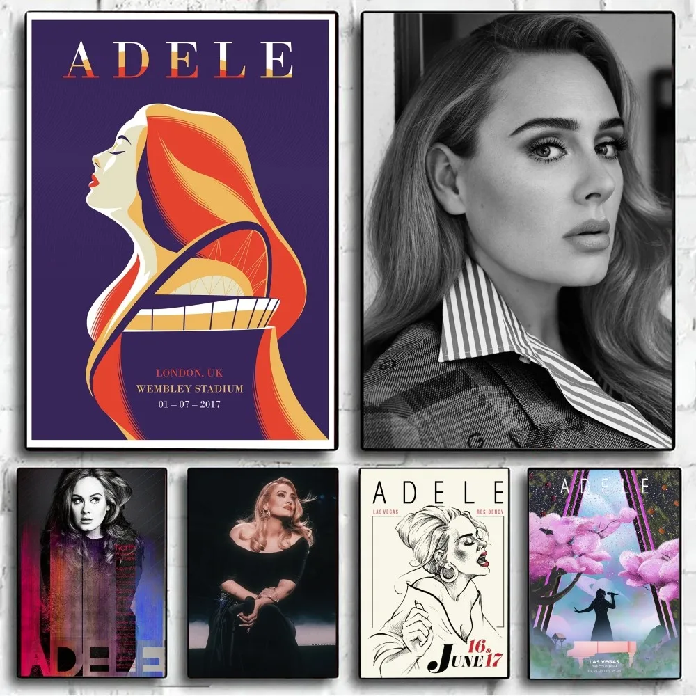 Singer AdeleSinger Adele Poster No Framed Poster Kraft Club Bar Paper Vintage Poster Wall Art Painting Bedroom Study Stickers