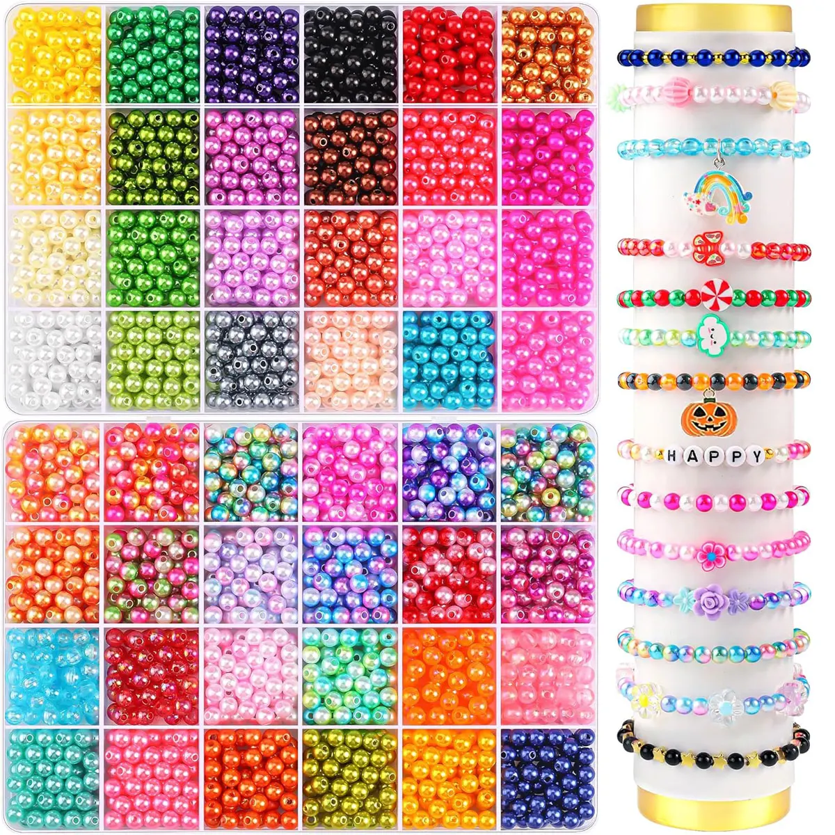 2400PCS Pearl Bracelet Making Kit for Beginners
