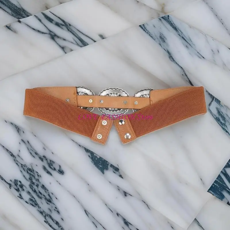 เข็มขัดหัวเข็มขัดเข็มขัด Cincher สำหรับการแต่งกายสีเขียวขุ่น studded รัดตัวเข็มขัดหนัง PU สำหรับผู้หญิงผู้หญิงทั้งหมดเอวจับคู่