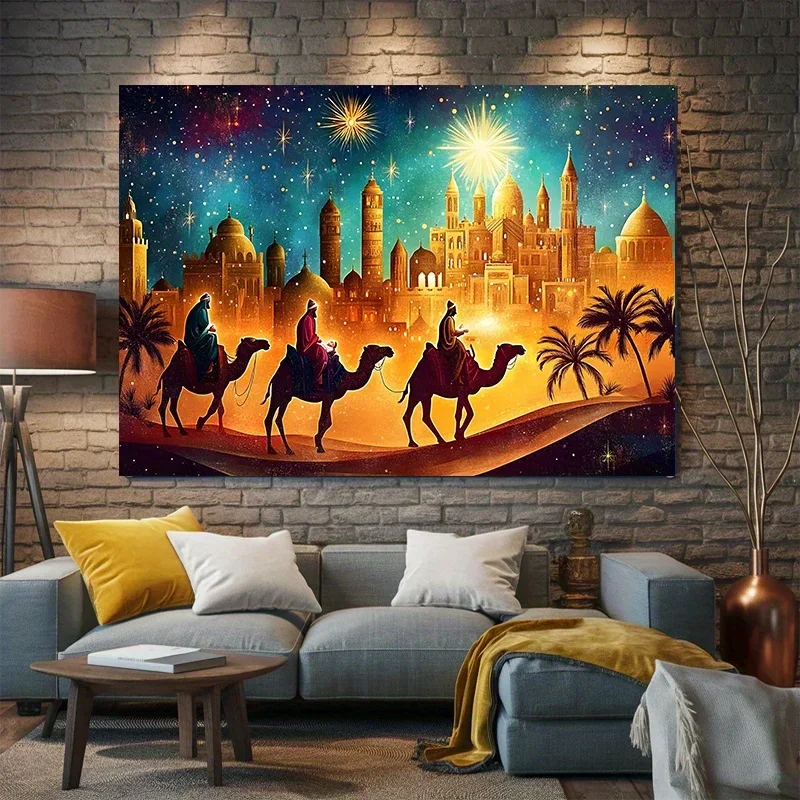 قطعة واحدة من لافتة حفلات رحلة النجوم للرجال الثلاثة الحكيمة لتزيين المنزل والغرفة والجدران، وديكورات الحفلات #2