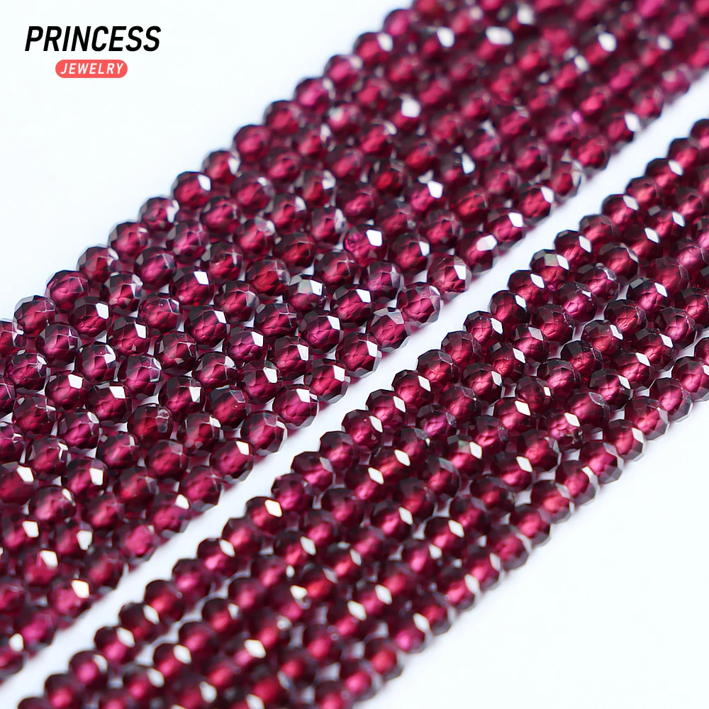 

A++ Natural Red Garnet Faceted Beads Loose Seed Beads for Jewelry Making Bracelets Necklace DIY Accessories Seed Beads Wholesale