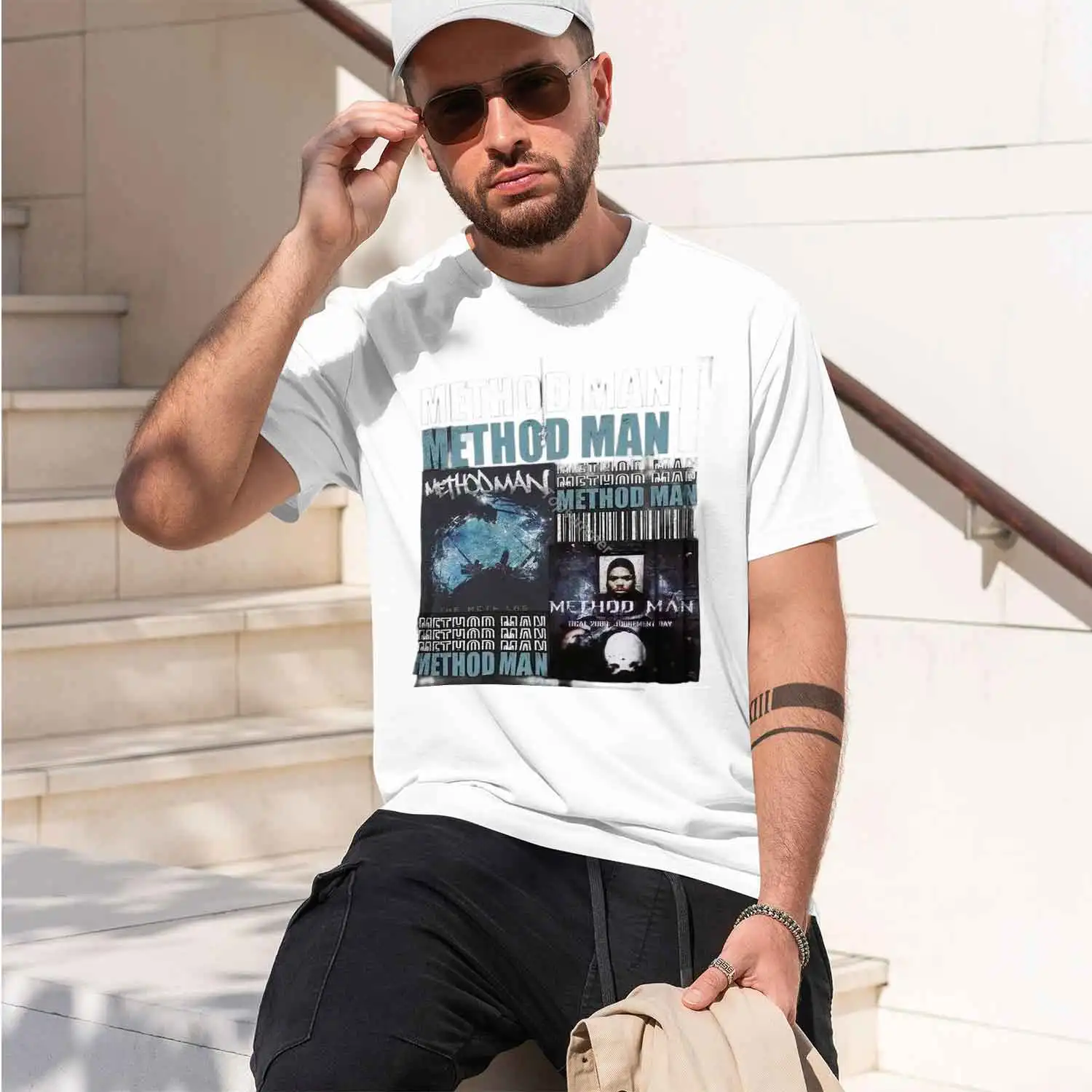 Graph Print Men's T-Shirt Method Man Theme Casual Wear For Hip Hop Fans Summer Gift For Lovers 2026 New Model Short-sleeve crewn