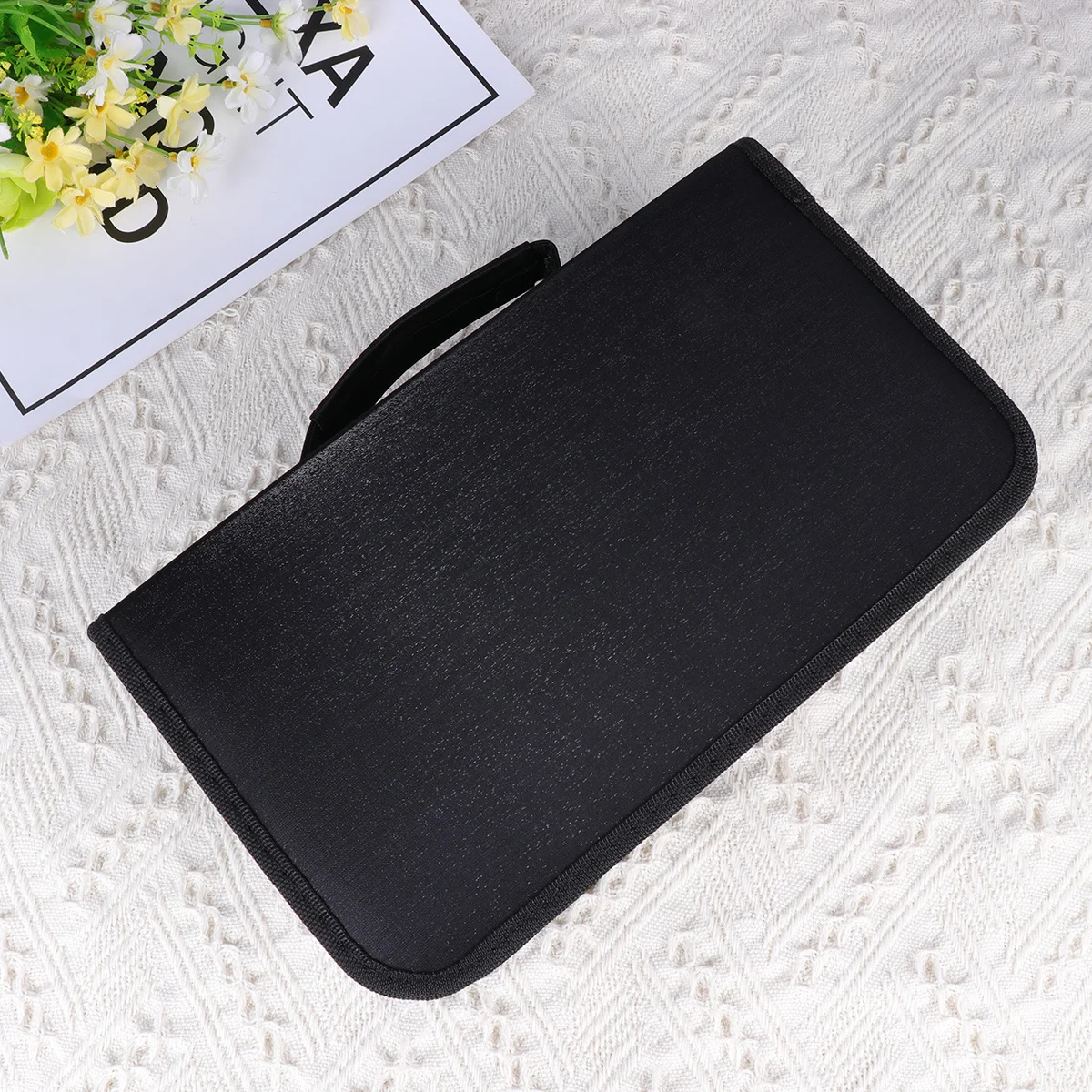 

128 Pieces Cd Bag Large Capacity Mercerized Cloth Organizer for Home Car Dvd Storage Pouch Fashion Supplies Grey