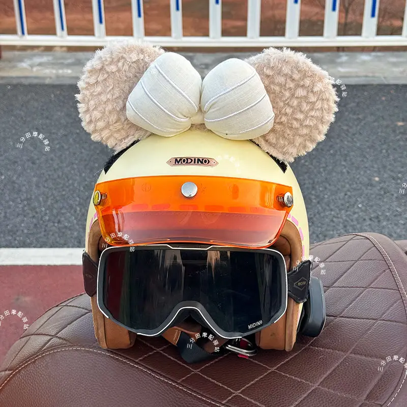 Motorcycle Helmet Decoration With Butterfly Strap And Cute Ears Female And Child Specific Helmet Decoration No Helmet