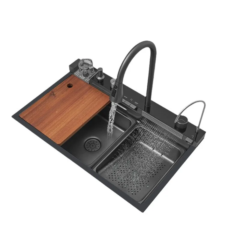 حوض شاشة ديجيتال 304 نانومتر من الفولاذ المقاوم للصدأ على شكل قرص العسل، فتحة واحدة كبيرة، حوض خضروات المطبخ، غسالة أطباق من حبوب الأرز