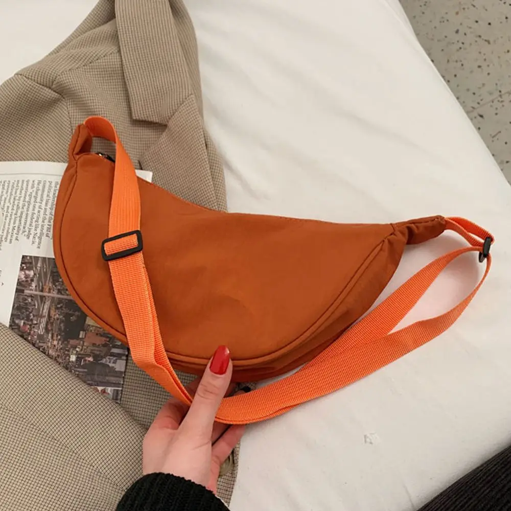 1 szt. Pomarańczowa nylonowa torba Crossbody dla kobiet modna przenośna torba na ramię na co dzień na ramię Crossbody torba na ramię dla studentów