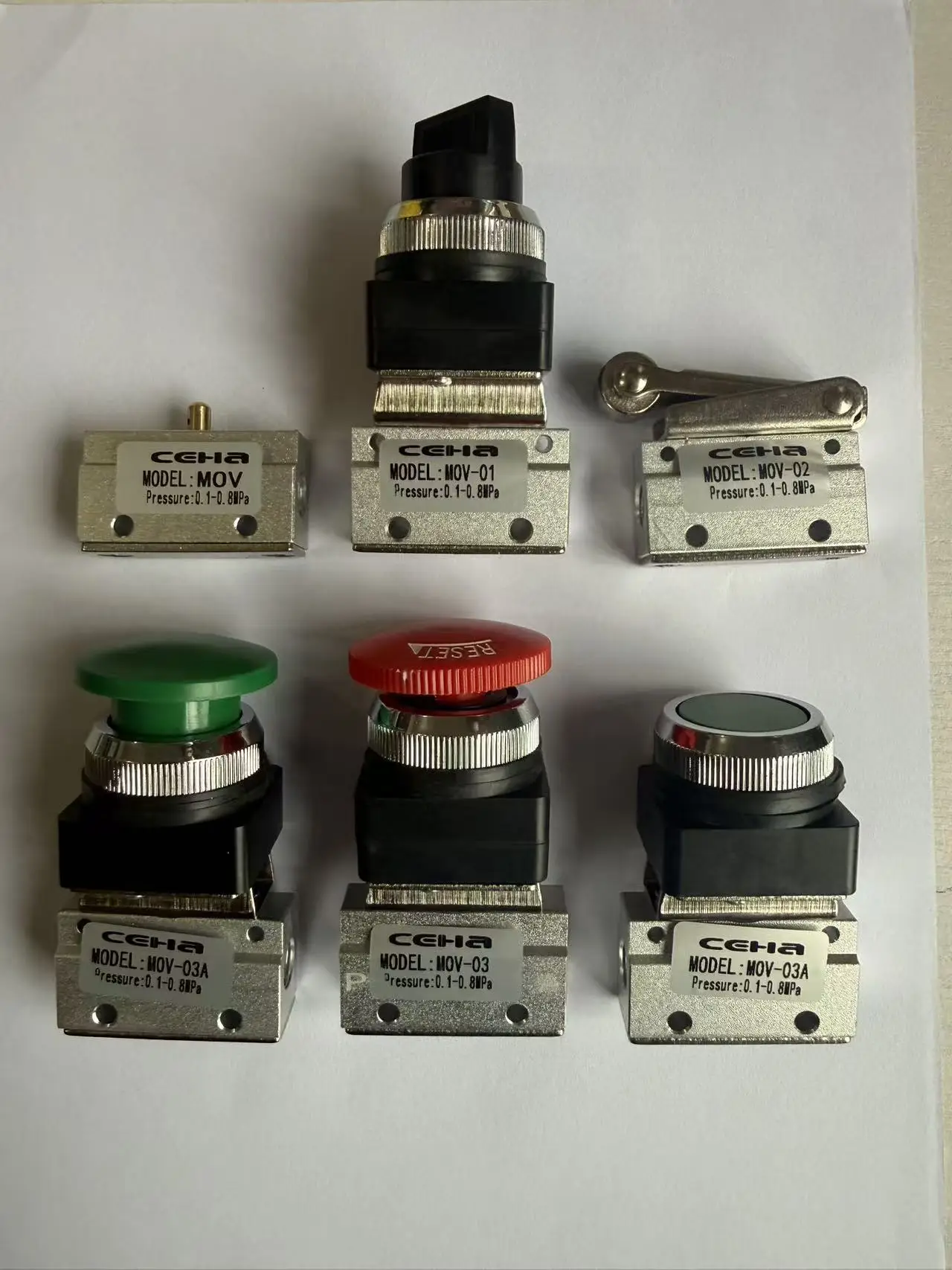 Two Position Two-Way Mechanical Valve Button Rotary Roller Pneumatic Manual Switch MOV-01 MOV-02 MOV-03 MOV-03A