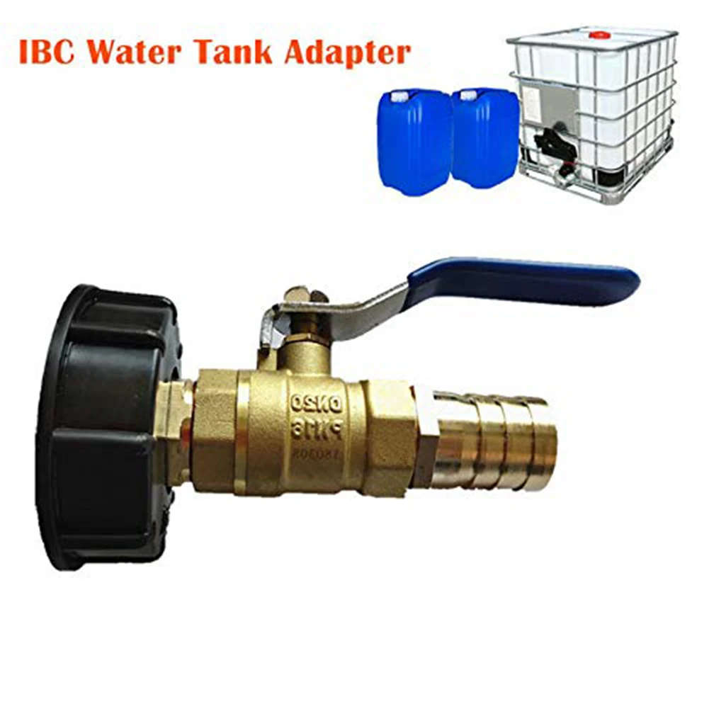 

1Pcs IBC Tote Tank Adapter S60*6 Brass Garden Faucet with 25 mm Hose Connection Water Connector Replacement Valve Fitting