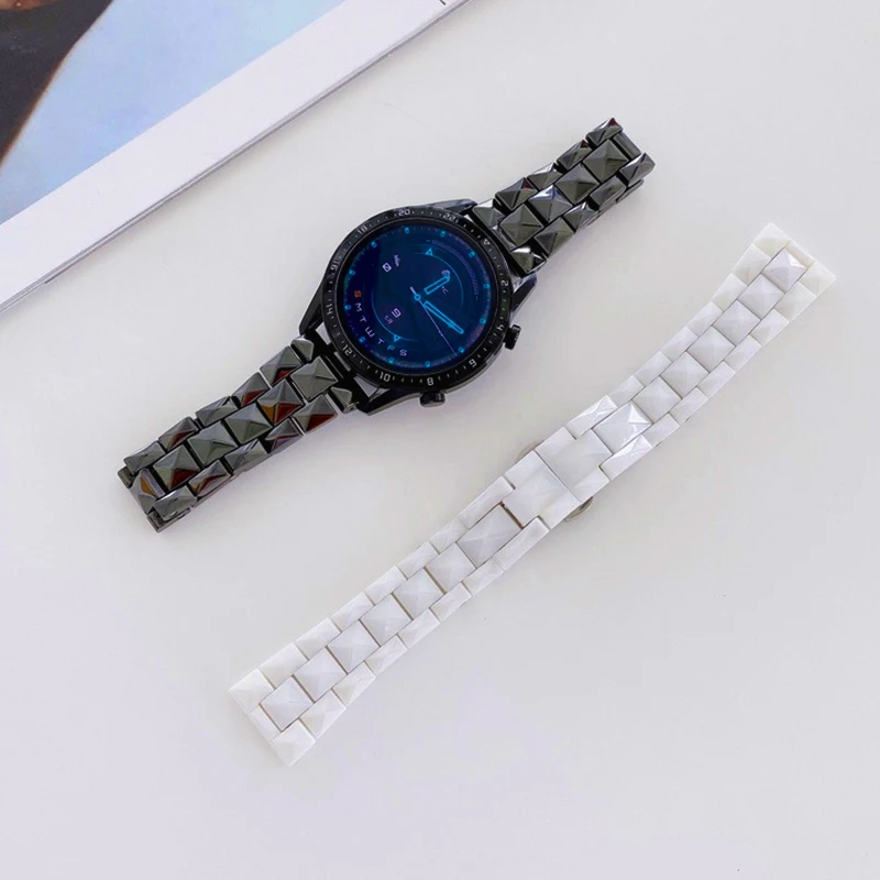 Ceramic Watchband For Huawei GT 3/Gt2/Gt 2 Pro, Strap Samsung Galaxy Watch 3 45mm,18/20/22mm Diamond Ceramic Fashion Watch Chain