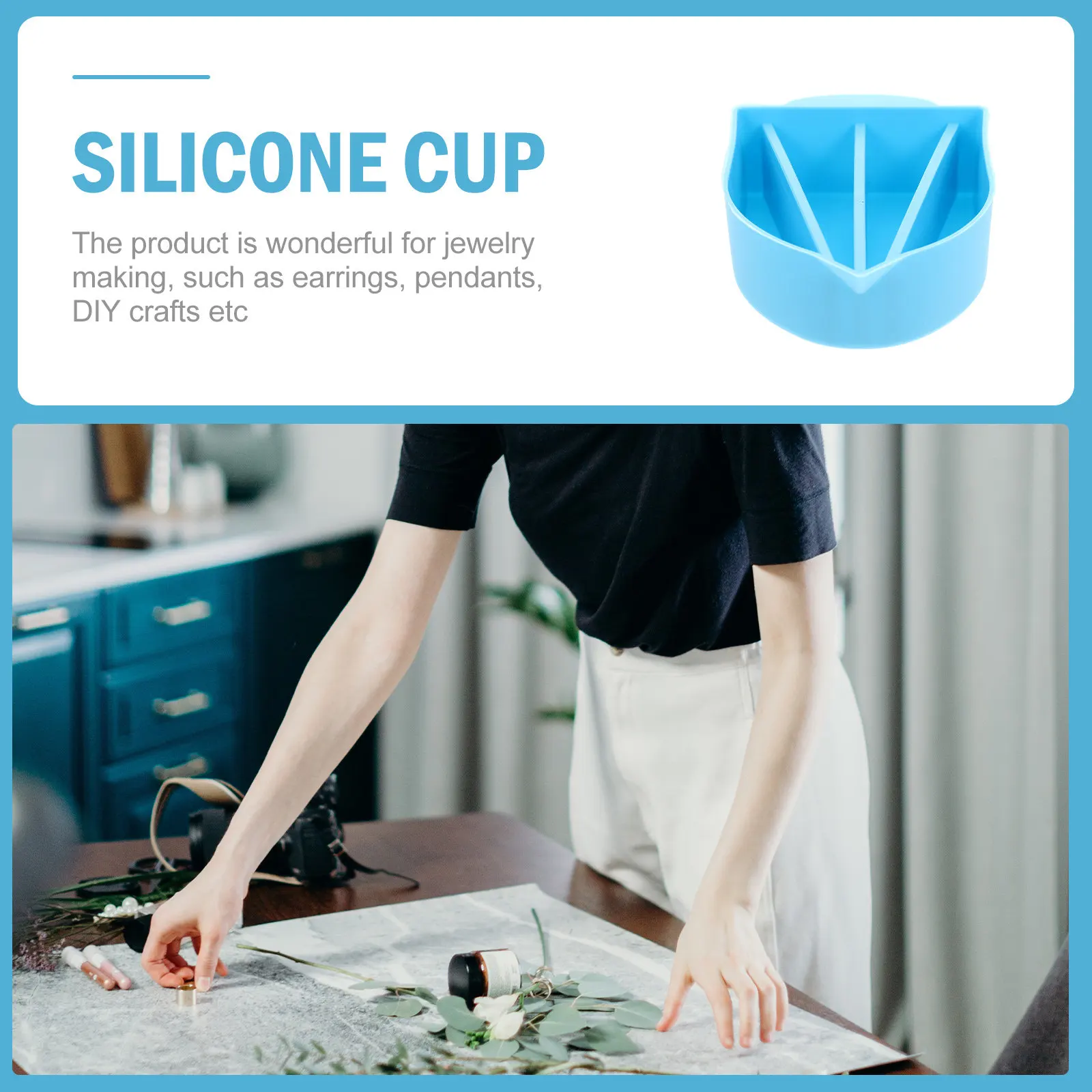 Silicone Epoxy Mixing Cup DIY Craft Supply for Resin Art Jewelry Pendants Earrings Nonstick Easy Clean Multi-Purpose Pigment